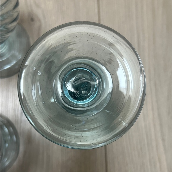 Blue Swirl handmade Glass Wine Goblets - Set of 3 - Picture 4 of 6